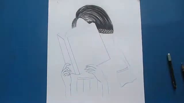How To Draw a Girl is Reading Book // Pencil Sketch For Beginners смотреть онлайн
