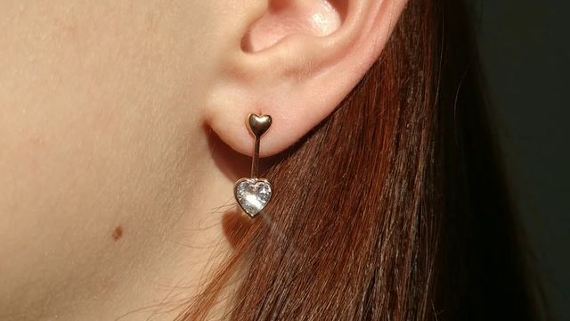 Сережки сердечки с камнями золото мед сплав XUPING 12-35739 смотреть онлайн