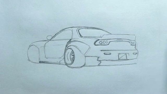 How To Draw A MAZDA RX-7 ROCKET BUNNY 1993 / Drawing 3d Car / Coloring Mazda Rx7 / Rx 7 2002 #2