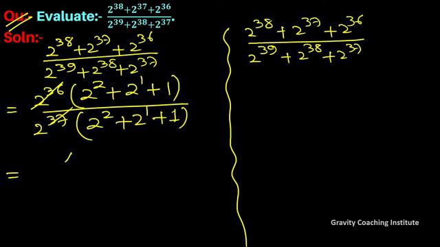 Q29 | Evaluate (2^38+2^37+2^36)/(2^39+2^38+2^37) смотреть онлайн