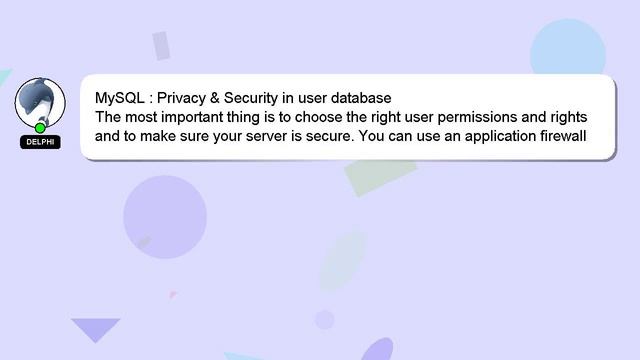 MySQL : Privacy & Security in user database смотреть онлайн