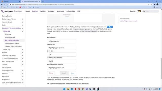 Connecting the MetaMask wallet to the Polygon (MATIC) Network смотреть онлайн