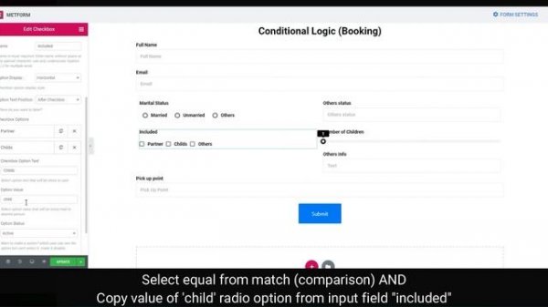 Conditional Logic with MetForm and Elementor page builder