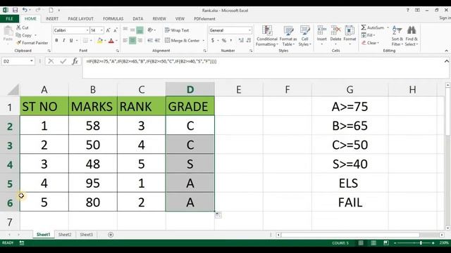 EXCEL IF condition Calculate Grade in MS Excel IF Function & Letter Grades Sinhala Tutorials смотреть онлайн