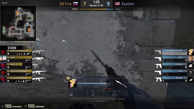 CSGO: POV Epsilon smooya vs QBF (34/18) inferno @ GG:Origin - IEM Sydney 2018 Qualifier смотреть онлайн