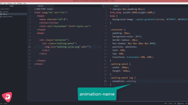 Walking cycle Animation using HTML & CSS - animation timing function steps смотреть онлайн
