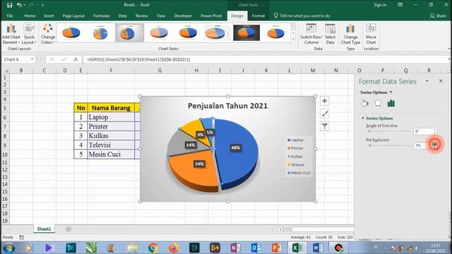 Tutorial Membuat Diagram Lingkaran di Microsoft Excel смотреть онлайн