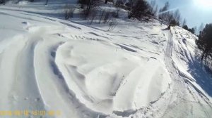 Семейные покатушки на буране весной по зимовьям.