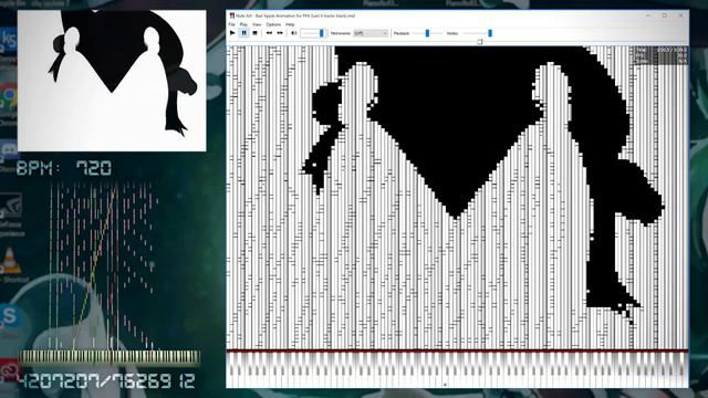 [Black MIDI Animation] BAD APPLE!! PV | MIDI Film Projector | Piano From Above (7.6 Million Notes) смотреть онлайн