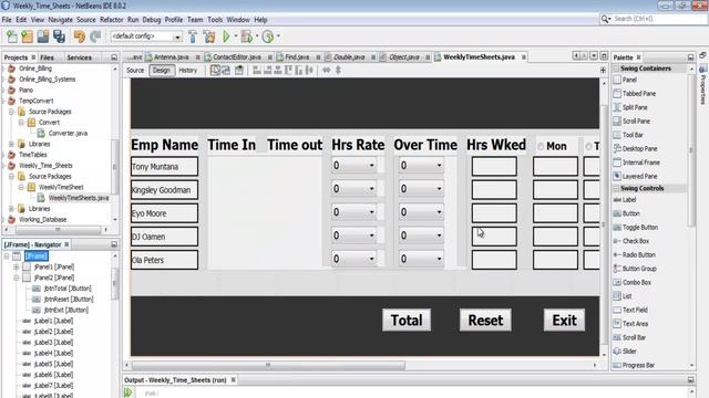 Java NetBeans Working Time Sheet Tutorial Using Combo Box смотреть онлайн
