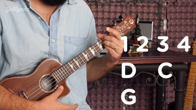 3 Easy Chords on the Ukulele (G D C) - TenThumbs Pro Beginner tutorial (Jellynote Lesson) смотреть онлайн