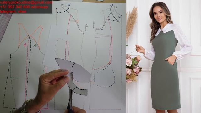 Моделируем платье. Modelado de vestido #курсы кройки и шитья #diseño de modas смотреть онлайн