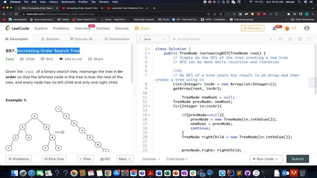 Increasing Order Search Tree | Leetcode 897 | Binary Search Tree ?? | Live coding session смотреть онлайн