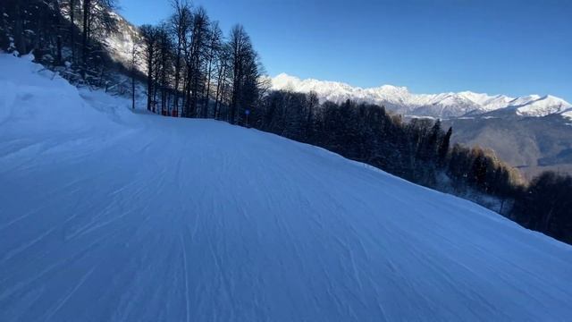 iphone 11 4k 60fps snowboarding. Роза хутор. Трасса горизонт, полный спуск смотреть онлайн