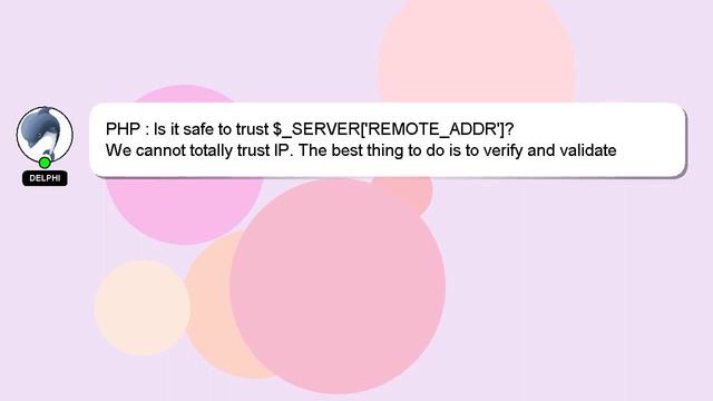 PHP : Is it safe to trust $_SERVER['REMOTE_ADDR']? смотреть онлайн