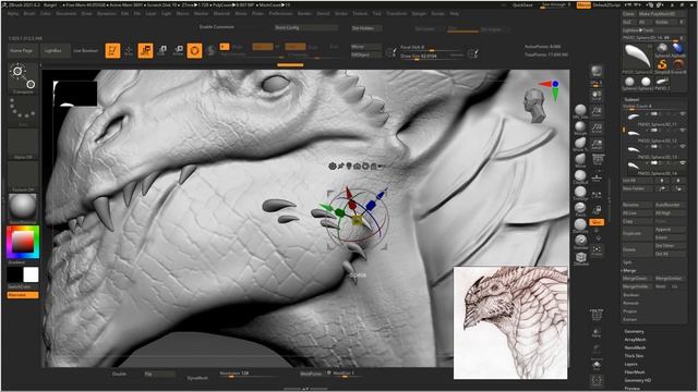 Быстроскульпт 3 часа в ZBRUSH + Рендер в Photoshop Дракон | Dragon speedsculpt 3 hours смотреть онлайн