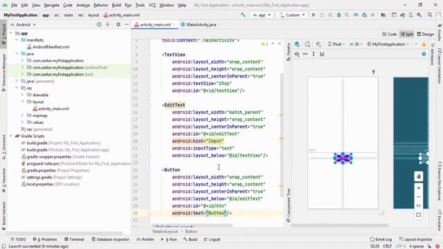 TextView + EditText + Button configuration | Android Studio смотреть онлайн