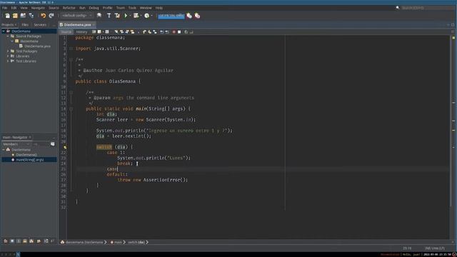Días de la semana | SWITCH CASE | Ejercicios JAVA смотреть онлайн