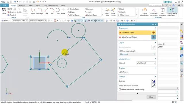 SIEMENS UNIGRAPHICS UG NX 11CAD BEGINNER TUTORIAL HOW TO USE SKETCH DIMENSION CONSTRAINTS смотреть онлайн