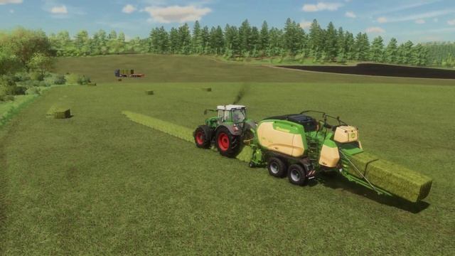 FS22 Карта Ничейная Земля. Тюкование и перевозка сена FENDT 936, MAN TGX18.500 смотреть онлайн