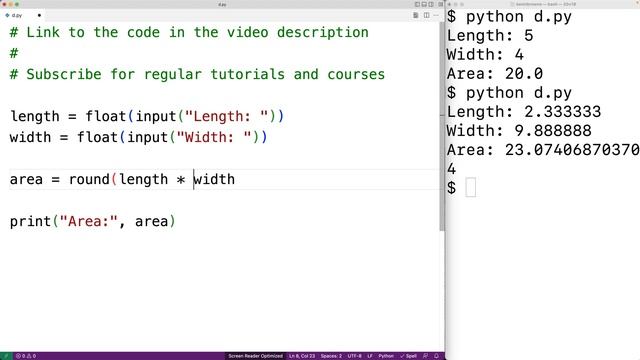 Area Of A Rectangle | Python Example смотреть онлайн