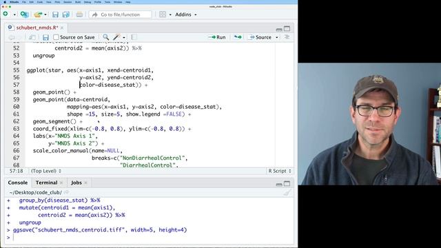 Showing groups on a scatter plot for an ordination using ggplot2 (CC079) смотреть онлайн