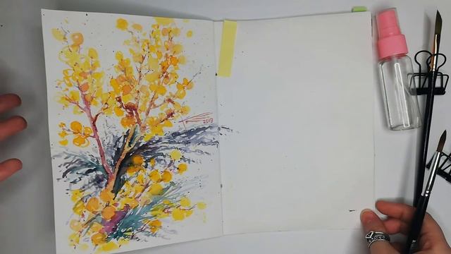 Обзор акварельного скетчбука за 2019 год / sketchbook tour смотреть онлайн