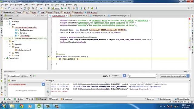 Aplicación de Notas Rápidas con una Base de datos SQLite. Android Studio. смотреть онлайн