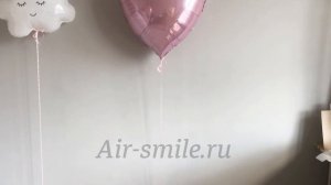 Фольгированный шар сердце розовый металлик 91 см