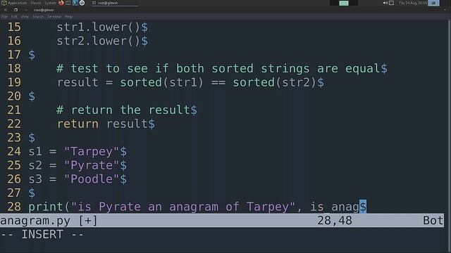 Lets Look at Python - is anagram (using sorted replace and lower) смотреть онлайн