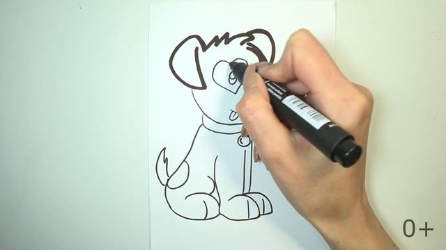 Рисуем щенка / Раскраска / Рисунок для детей смотреть онлайн
