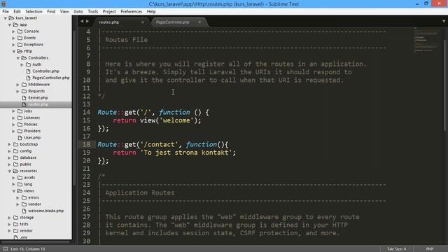 Kurs Laravel - Tworzymy kontroler dla stron смотреть онлайн