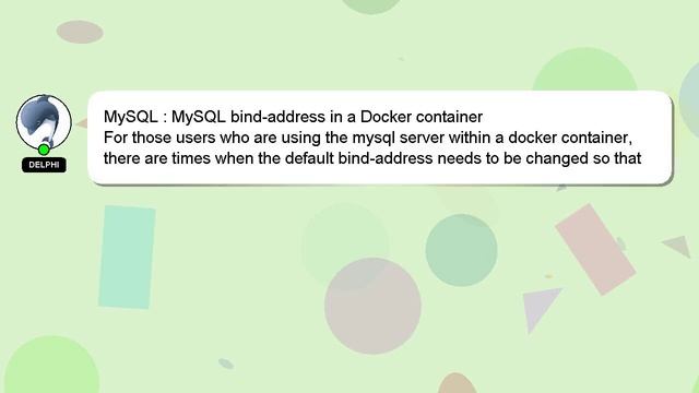 MySQL : MySQL bind-address in a Docker container смотреть онлайн