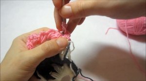 Обвязка пледа крючком узором из пышных столбиков