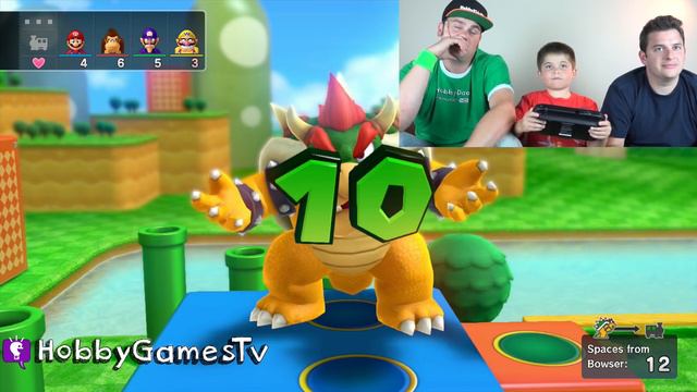 Mario Party 10 Bowser Party #1 Nintendo Wii U GamePlay HobbyPig + HobbyDad + HobbyGuy, HobbyGamesTV смотреть онлайн