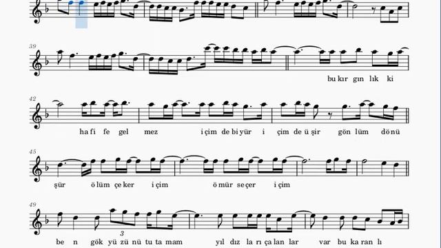 GÖKYÜZÜNÜ TUTAMAM- CAN KOÇ -KEMAN NOTALARI