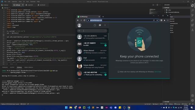 Automated WhatsApp (Python Selenium) смотреть онлайн