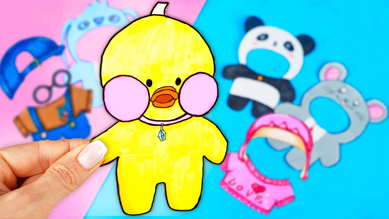 Уточка ЛАЛАФАНФАН из бумаги Как сделать уточку Лалафанфан и одежду для утки (поделки самоделки) смотреть онлайн