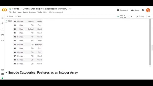 Ordinal Encoding of Categorical Features (X) | Project #project смотреть онлайн
