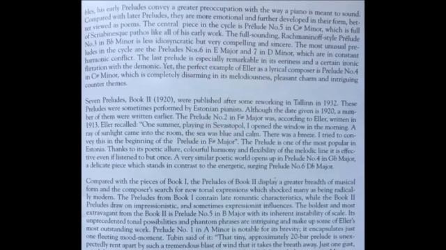 5. C-sharp Minor (1916), 7 Preludes Book I, Heino Eller, Vardo Rumessen, Piano смотреть онлайн