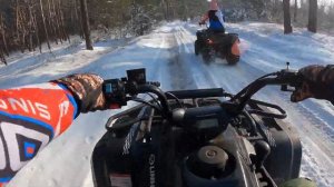 Зимой на квадроциклах по лесу #мойпервыймот