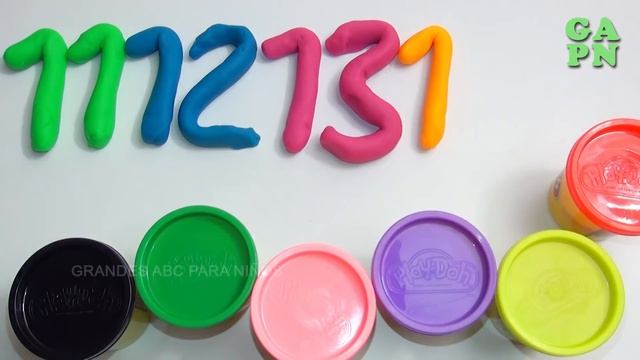 Aprender A Contar Con Play Doh Los Números 11 A 20 | Aprender A Contar Con Espuma Blanda Brillo 1-1