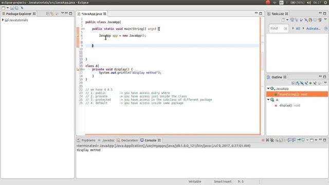 java tutorial for beginner part 23 access specifier смотреть онлайн