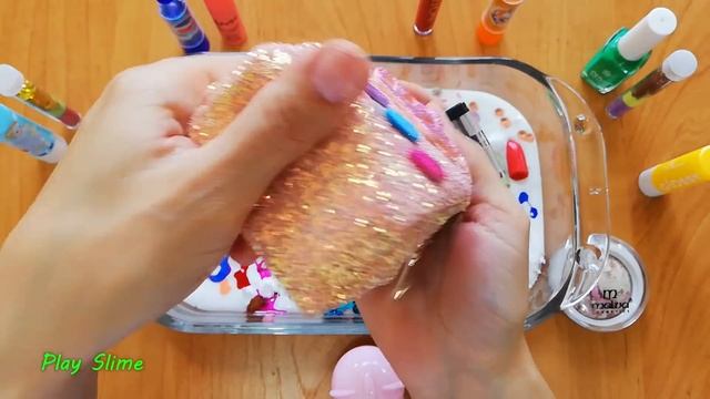 Mixing Makeup Eyeshadow Into Glossy Slime | Part 3 | RELAXING SATISFYING SLIME VIDEO смотреть онлайн