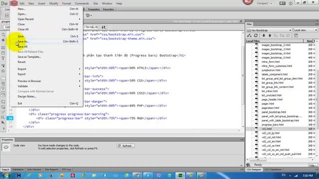 43 Huong dan cach su dung thanh phan Progress Bars trong Bootstrap Bai 28 смотреть онлайн