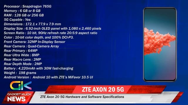 ZTE Axon 20 5G - Worlds First Under Display Smartphone / ZTE Axon 20 Top Feature Presentation смотреть онлайн