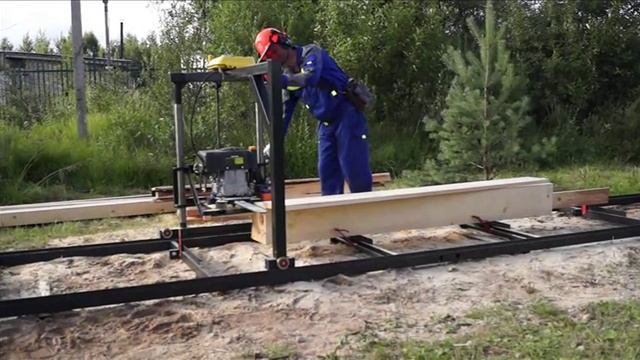 Бензиновая пилорама 350 куб.см. (12 л.с.) пилостав смотреть онлайн