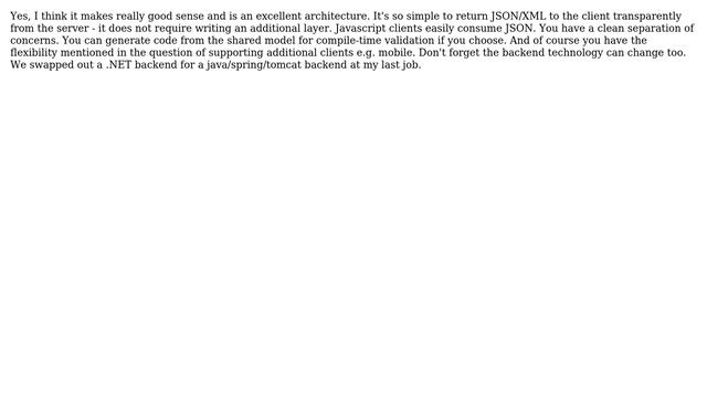 Should all new web projects build their backend based on xml/json result sets? смотреть онлайн