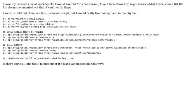 Creating a preseed.cfg with docker and gitlab-ci-multi-runner installed, why it's always... смотреть онлайн