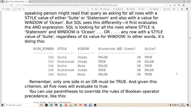 Thứ tự toán tử NOT, AND, OR, OCA Oracle Database SQL Exam Guide Exam 1Z0-071 смотреть онлайн